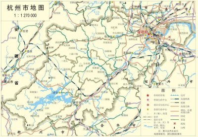 ​浙江省杭州市（13区县）标准地图